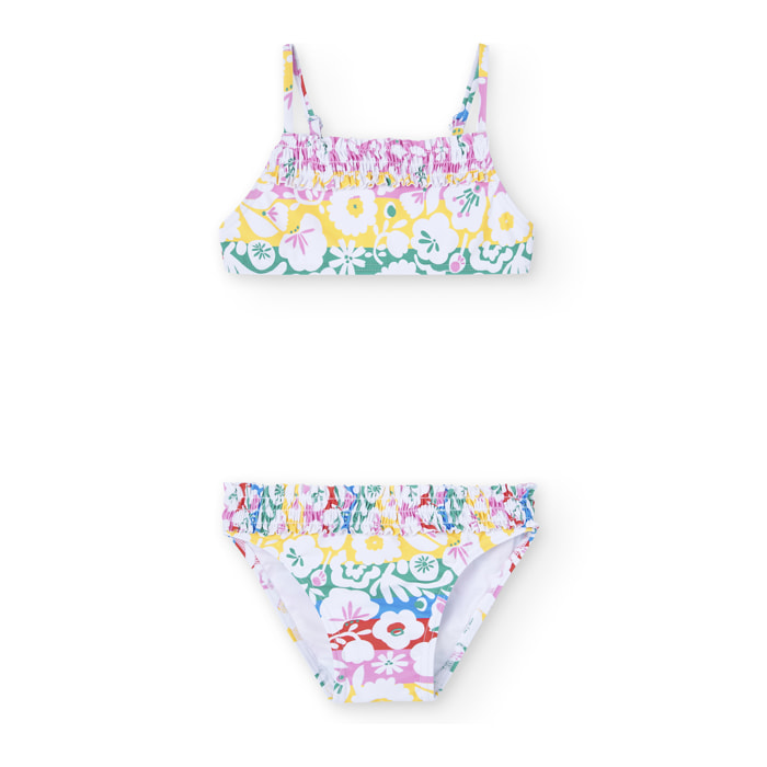 Bikini estampado con flores de color rosa, Bikini, niña