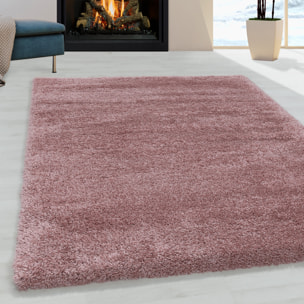 FLUFFY - Tapis shaggy uni à poils longs Rose
