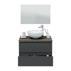 Mobile sottolavabo Alakdan, Mobiletto da bagno, Contenitore porta lavabo, Armadio per lavandino, 79x46 h53 cm, Antracite e Olmo