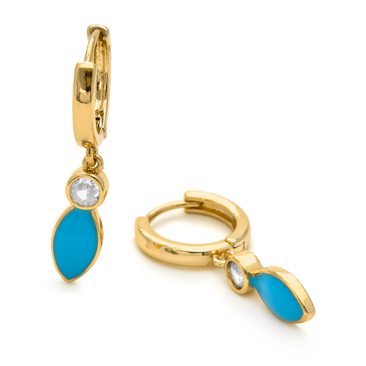 Pendientes de Circonita Brillante acabados en oro amarillo de 18k