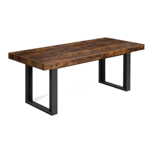Tables à manger extensibles Brixton - Bois vieilli - Noir