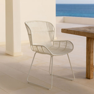 Fauteuil de table extérieur en polypropylène blanc CON DAO
