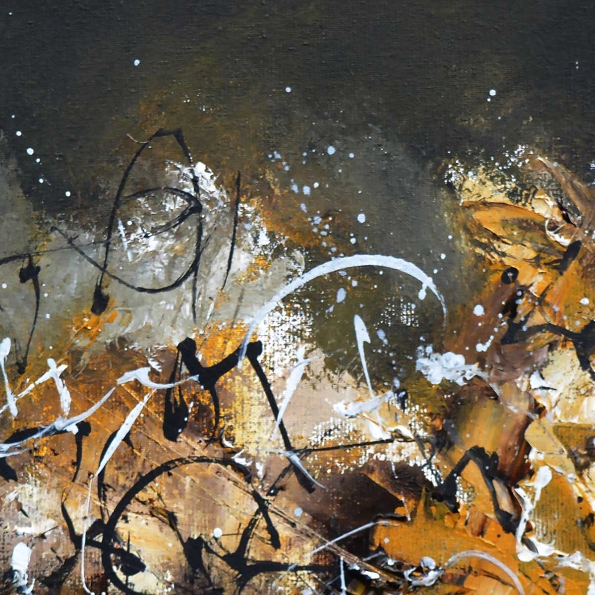 Tableau abstrait signature dorée Toile imprimée