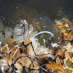 Tableau abstrait signature dorée Toile imprimée