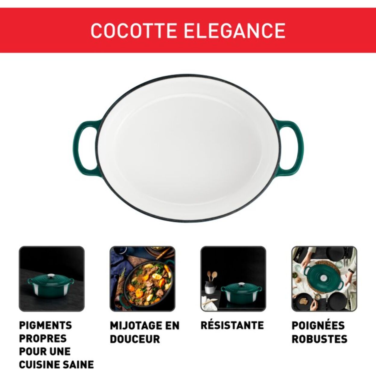 Cocotte TEFAL ELEGANCE 29cm Vert Forest