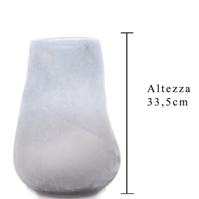 Vaso Frosted. Altezza 33,5 Cm - Pezzi 1 - 22X33,5X21,5cm - Colore: Grigio - Bianchi Dino - Decori Casa E Complementi