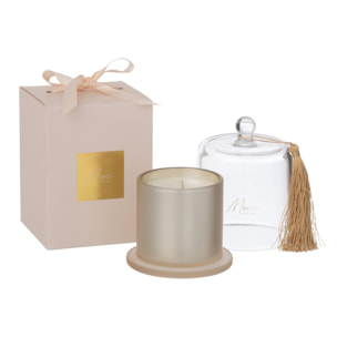 J-Line bougie parfumée Cloche Merci - Elderflower - verre - beige - large - 45H