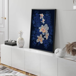 Affiche de fleurs Tableau orchidées bleues en ombre douce Affiche seule
