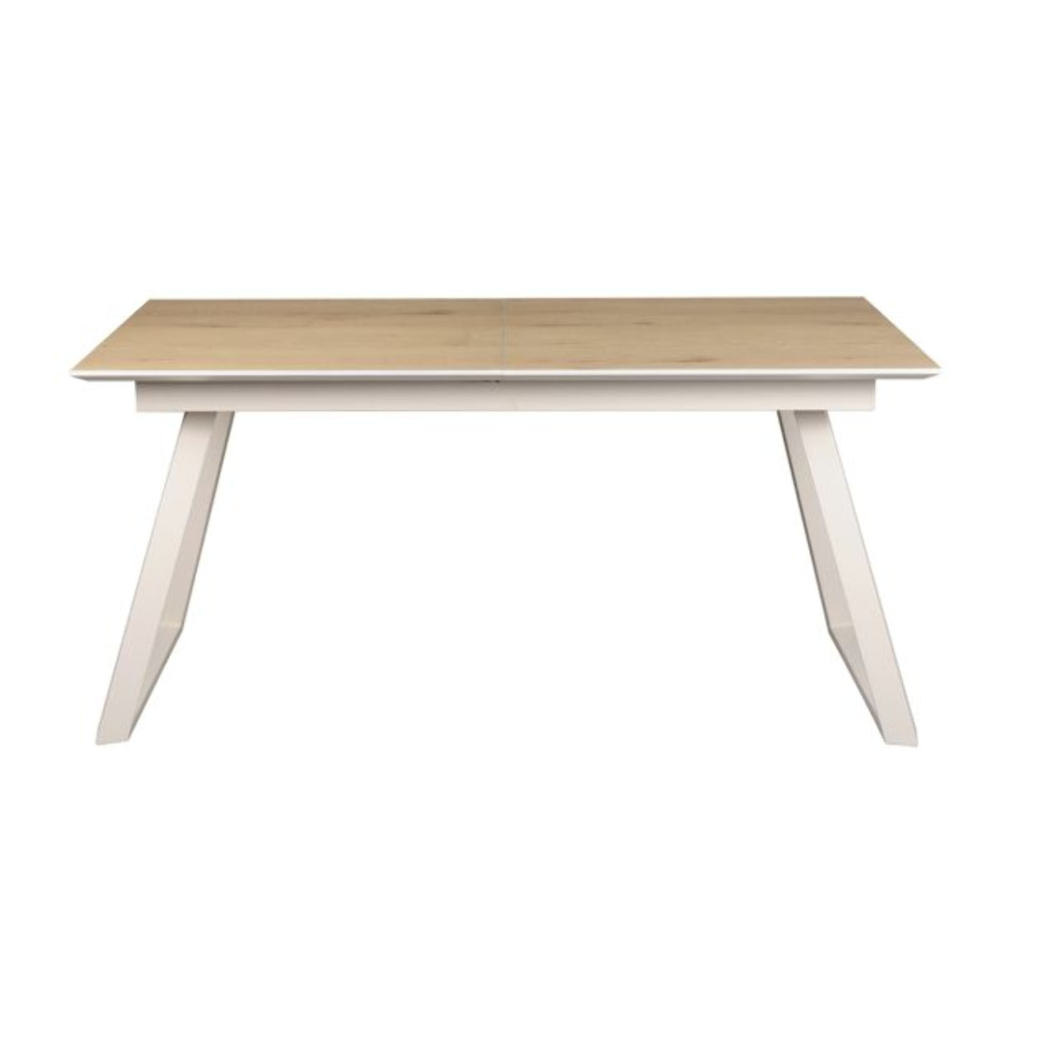 Table extensible L. 160/200 cm plateau placage en bois chêne - LOANA