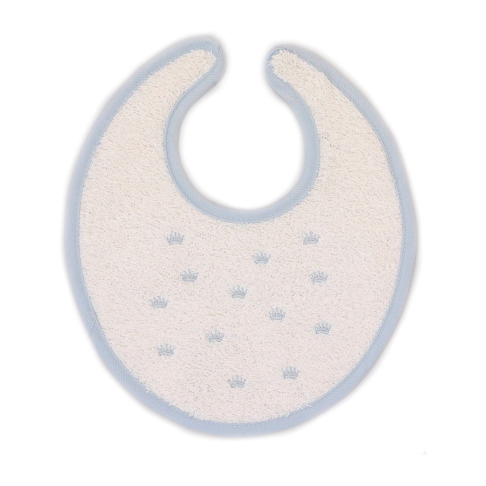 Babero Redondo Velcro Perritos-Coronas-Estrellitas Celeste Talla Uni