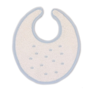 Babero Redondo Velcro Perritos-Coronas-Estrellitas Celeste Talla Uni