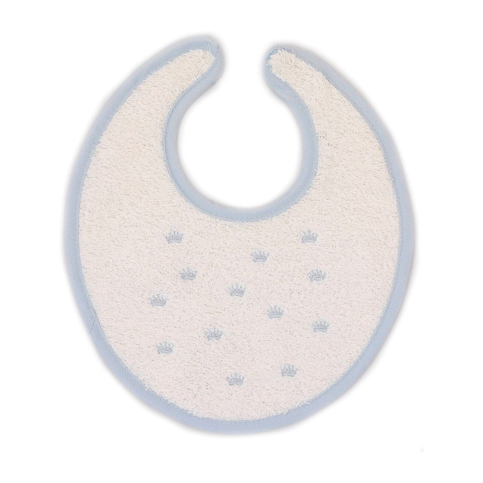 Babero Redondo Velcro Perritos-Coronas-Estrellitas Celeste Talla Uni