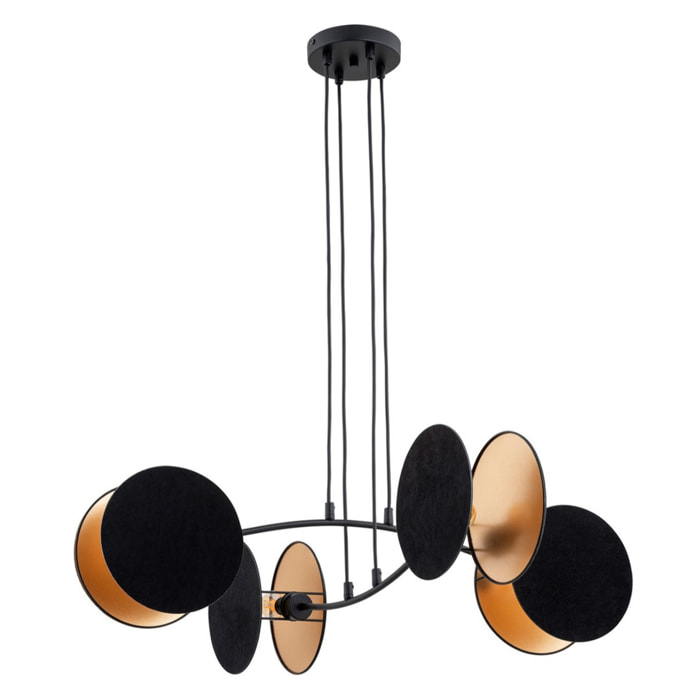 Lampada a sospensione MOTIF in acciaio nero e oro
