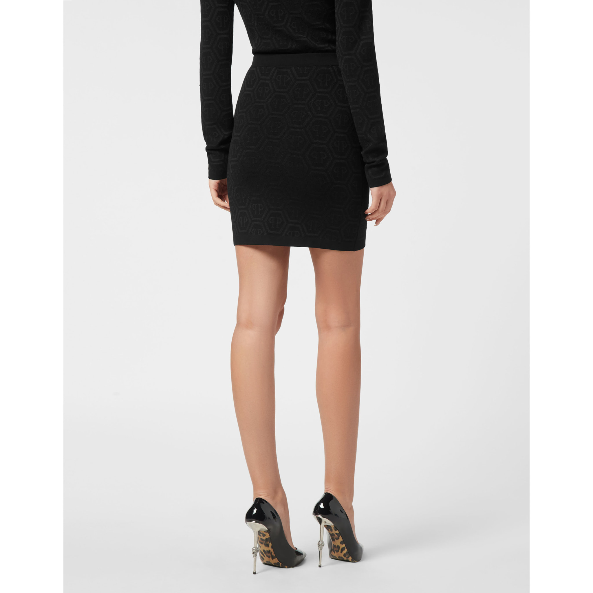 PHILIPP PLEIN Knit Mini Skirt MONOGRAM