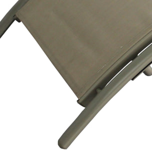 Transat ajustable et empilable avec pieds en acier capuccino VERGARA