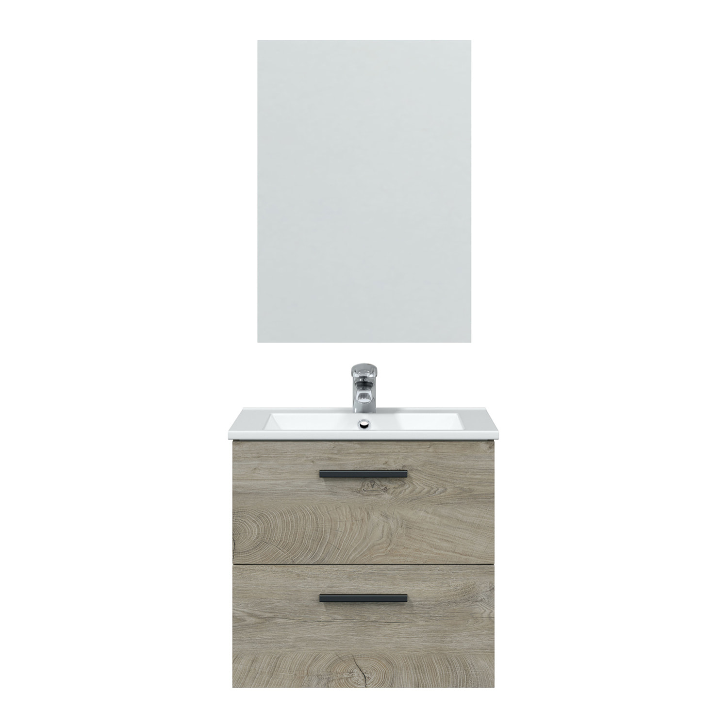 Mueble baño alan 2c 60cm color alaska con espejo, sin lavabo