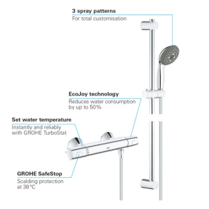 GROHE Precision Trend Ensemble de douche thermostatique Chromé 34237002