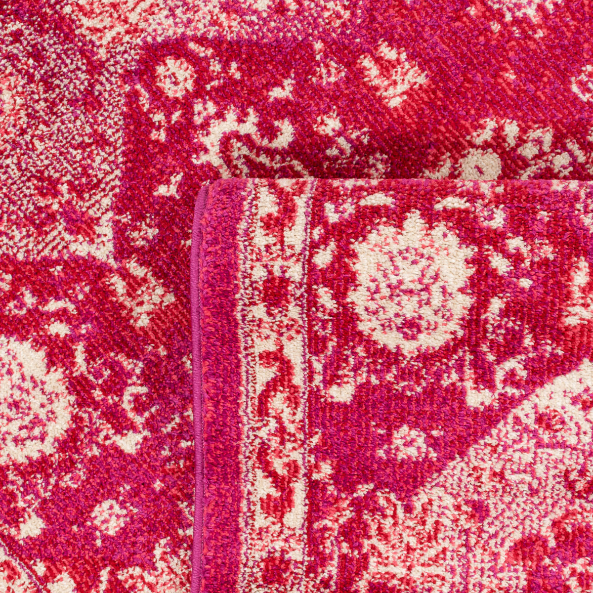 Anatolia - Tapis de salon vintage, rose framboise