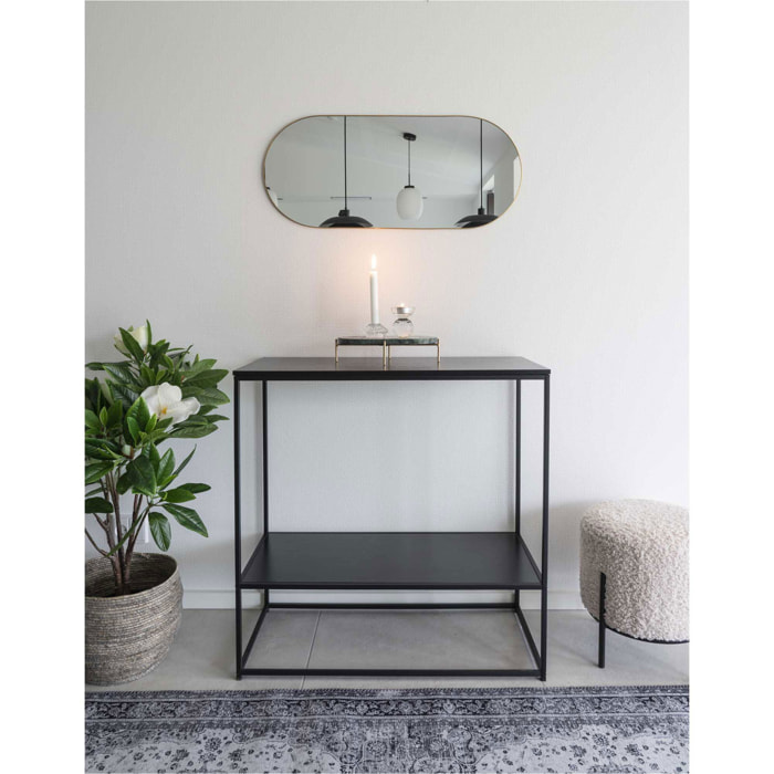 Specchio da parete Jersey in acciaio color ottone 35x80 cm