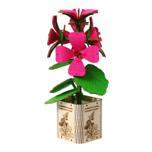 Modello in legno 3D, design Geranio. 128 pezzi.