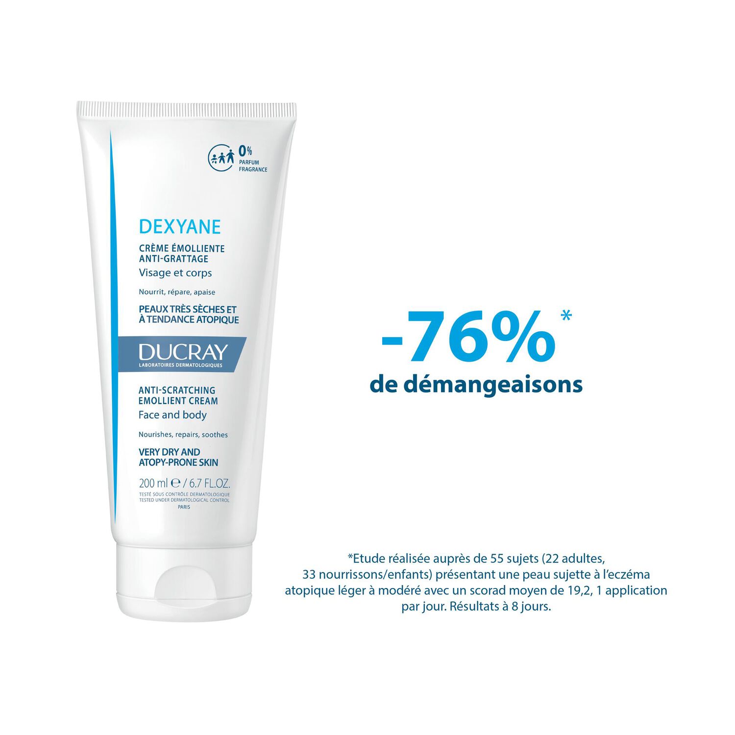 Ducray - Dexyane - Crème Émolliente Anti-Grattage Peaux Très Sèches et à Tendance Atopique - Crème Émolliente Anti-Grattage