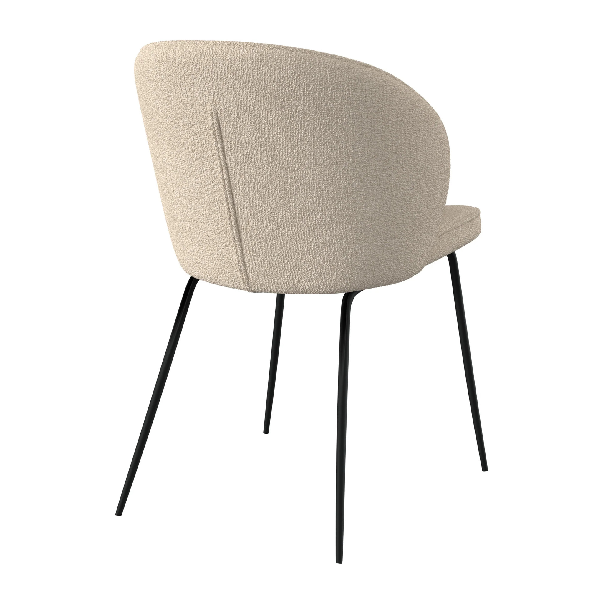 Lot de 2 chaises en tissu bouclé beige et pieds en métal - Groom