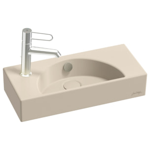 Lave-mains compact 50 cm Odéon Rive Gauche 1 trou de robinetterie à gauche Argile satiné