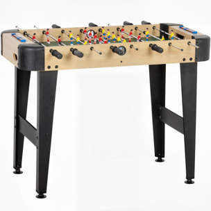 Futbolín para Niños de Madera, Mesa de Futbolín con 2 Marcadores, 8 Asas, 22 Jugadores, 8 Barras y 2 Bolas, Regalo para Adultos, Familias, Fiestas, 92x75x71 cm, Natural