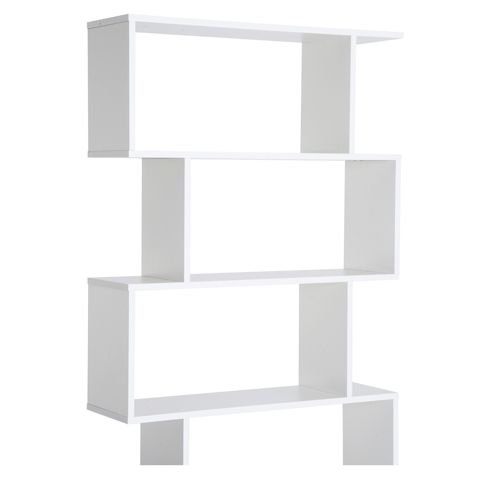 Bibliothèque étagère zig zag design contemporain 80L x 23l x 192H cm 6 niveaux blanc