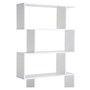 Bibliothèque étagère zig zag design contemporain 80L x 23l x 192H cm 6 niveaux blanc