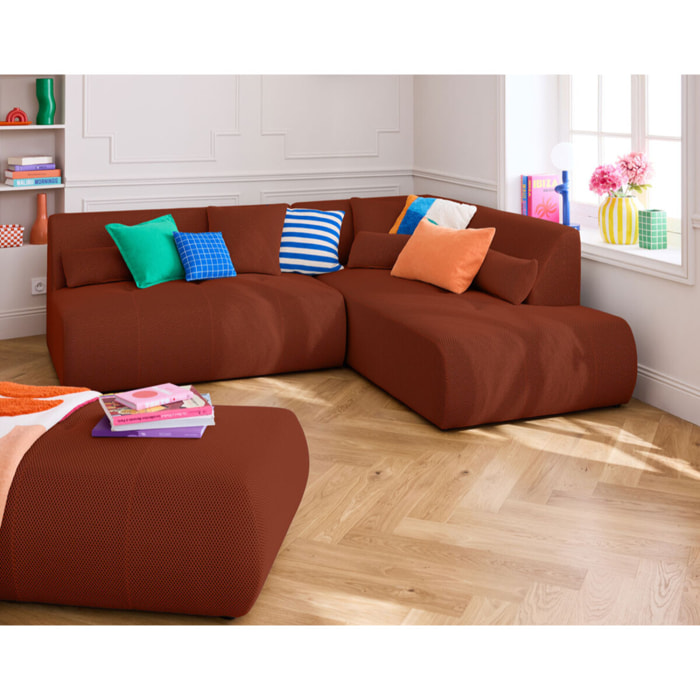 Onyx - pouf d'appoint - en tissu mailles 3D - Terracotta