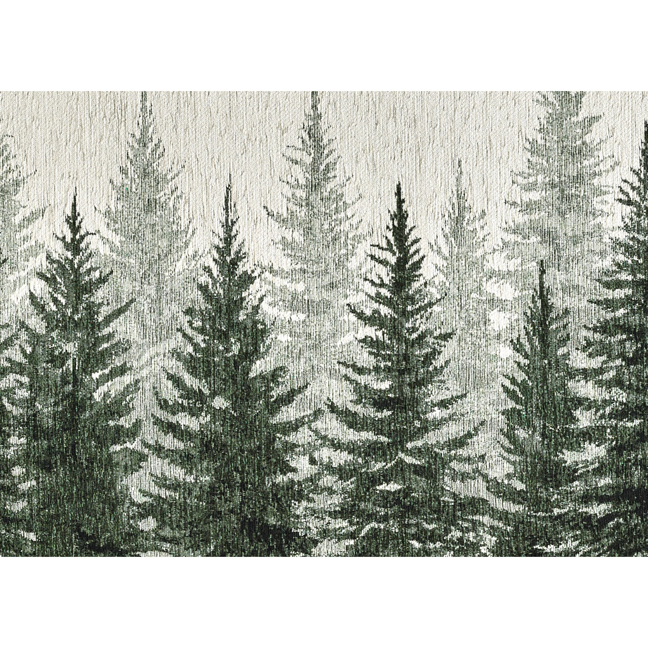 Tappeto Jacquard Ideale Cucina Ingresso Made In Italy Antiscivolo, Lavabile, Morbido Disegno Abeti Verde By Suardi