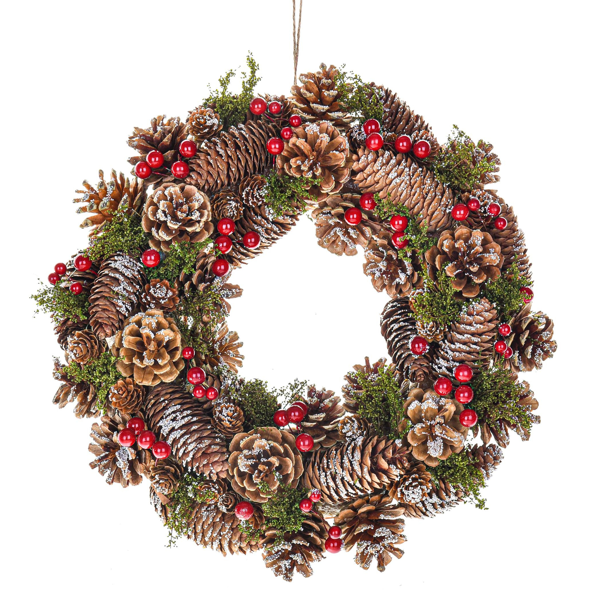 Corona natale con bacche - Pezzi 3 - ROSSO - Bianchi Dino SpA