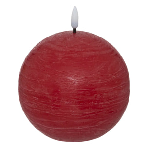 Bougie boule LED Molia D.8cm rouge