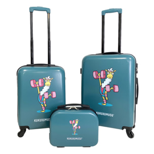 Juego de maletas rígidas con ruedas kukuxumusu 3 piezas color azul
