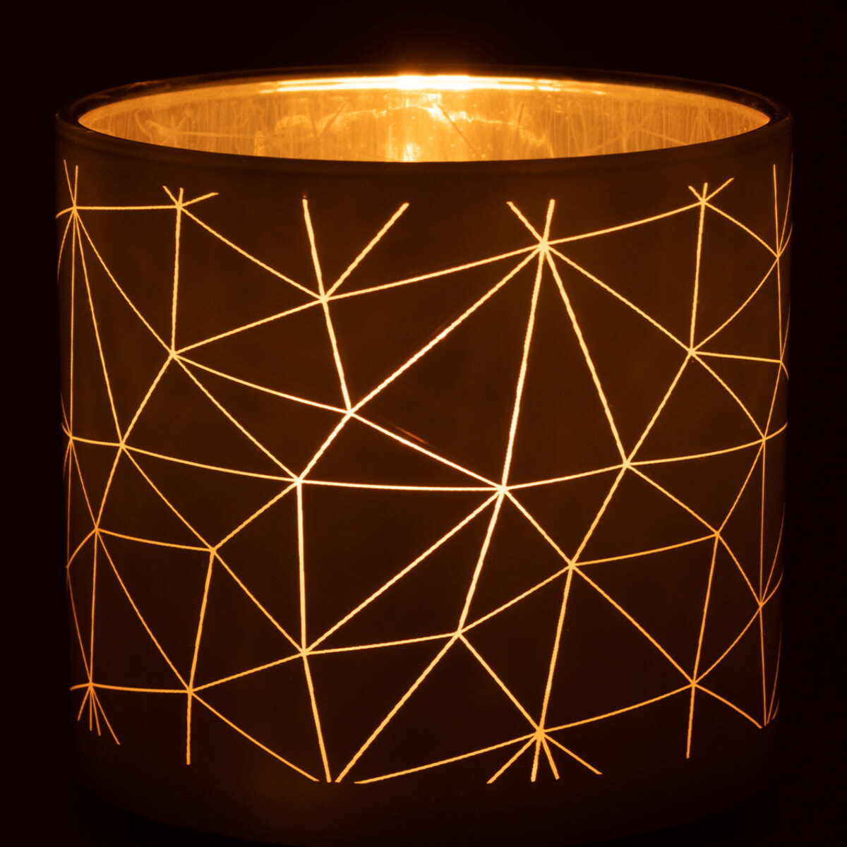 J-Line photophore Milano - verre - blanc/or - large