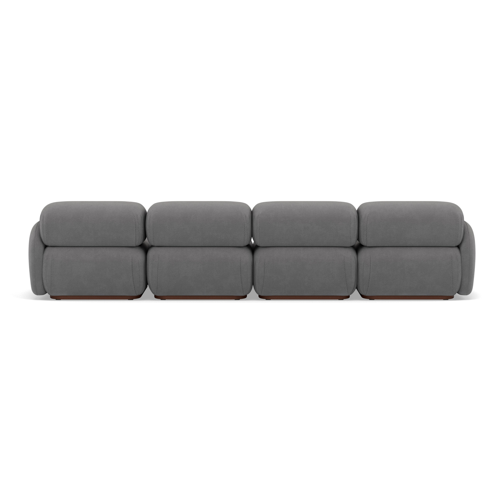 Penelope - canapé droit modulable 4 places en velours texturé - Gris