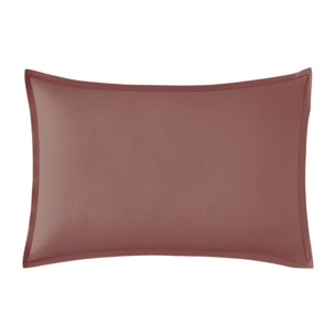 Taie d'oreiller unie en percale de coton, PREMIÈRE, Bois de rose