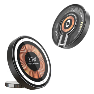 Base di ricarica pieghevole 2 in 1. Base Magsafe da 15 W e caricabatterie per Apple Watch. Funzione supporto.