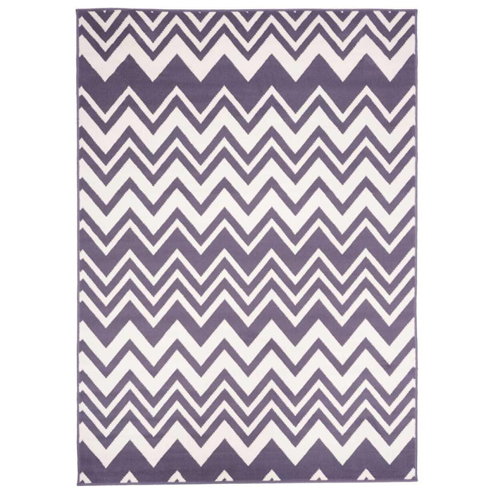 Petit tapis d'entrée motif géométrique noir et beige