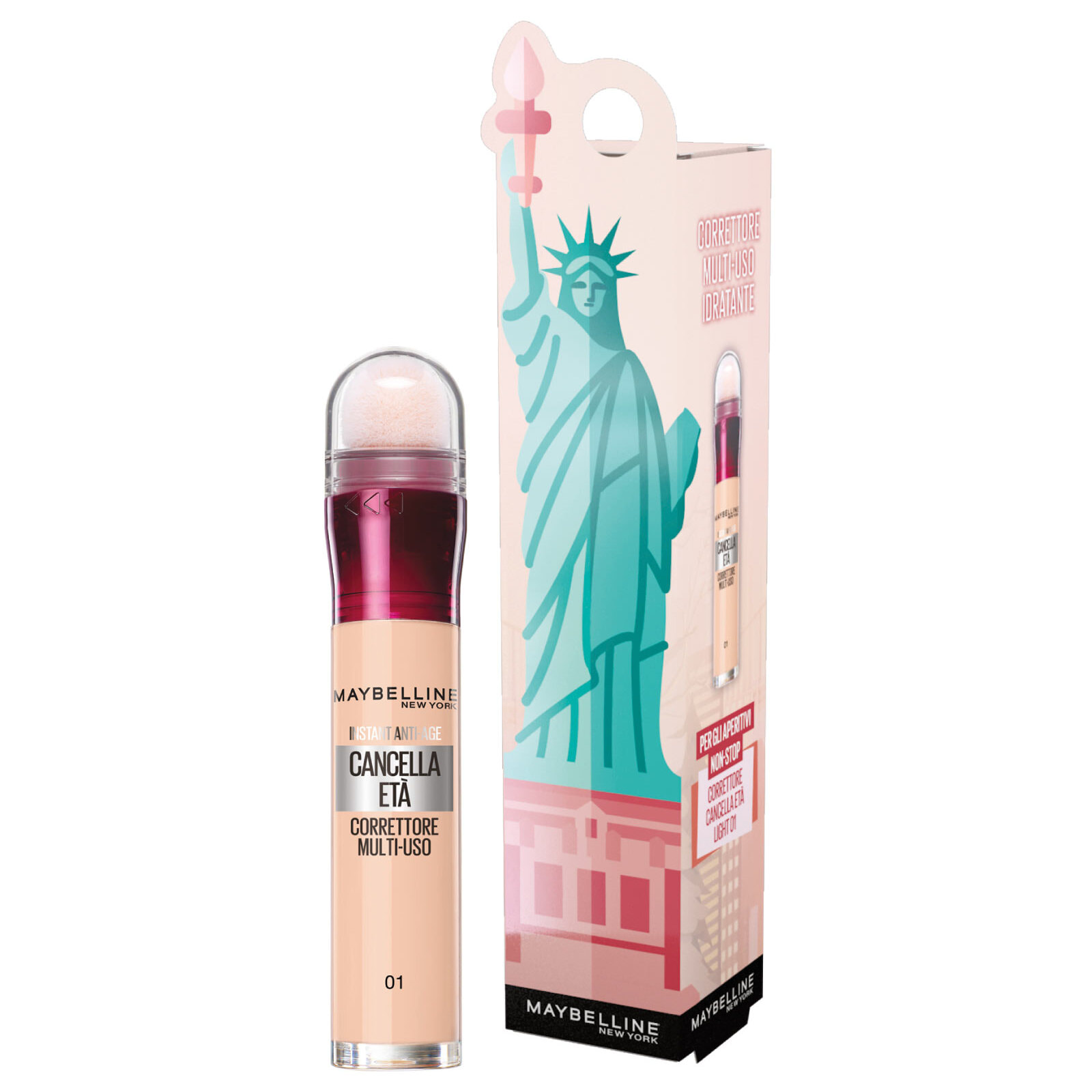 Correttore Liquido 01 Light in Confezione Regalo Natale Instant Age Il Cancella Età con Applicatore a Spugnetta