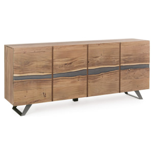 Credenza buffet in legno 4 ante 200cm con gambe in metallo Achille