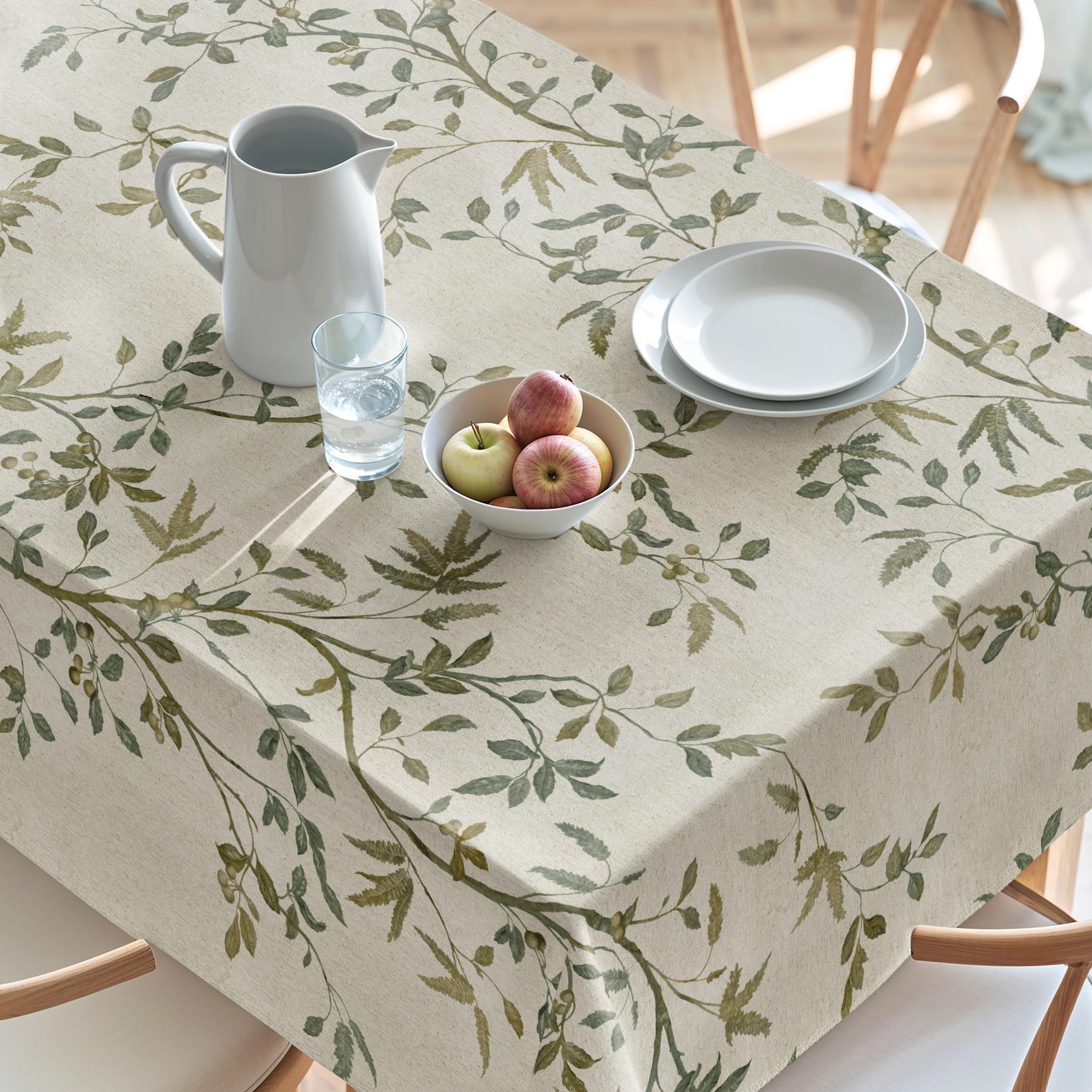 Nappe imprimée anti-tâches ZARZA VERT