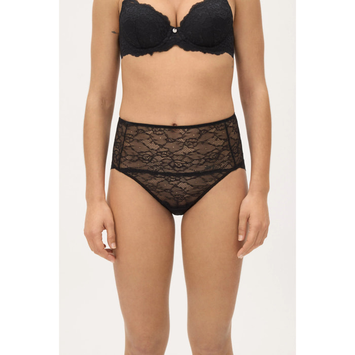 Slip a vita alta in pizzo color avorio