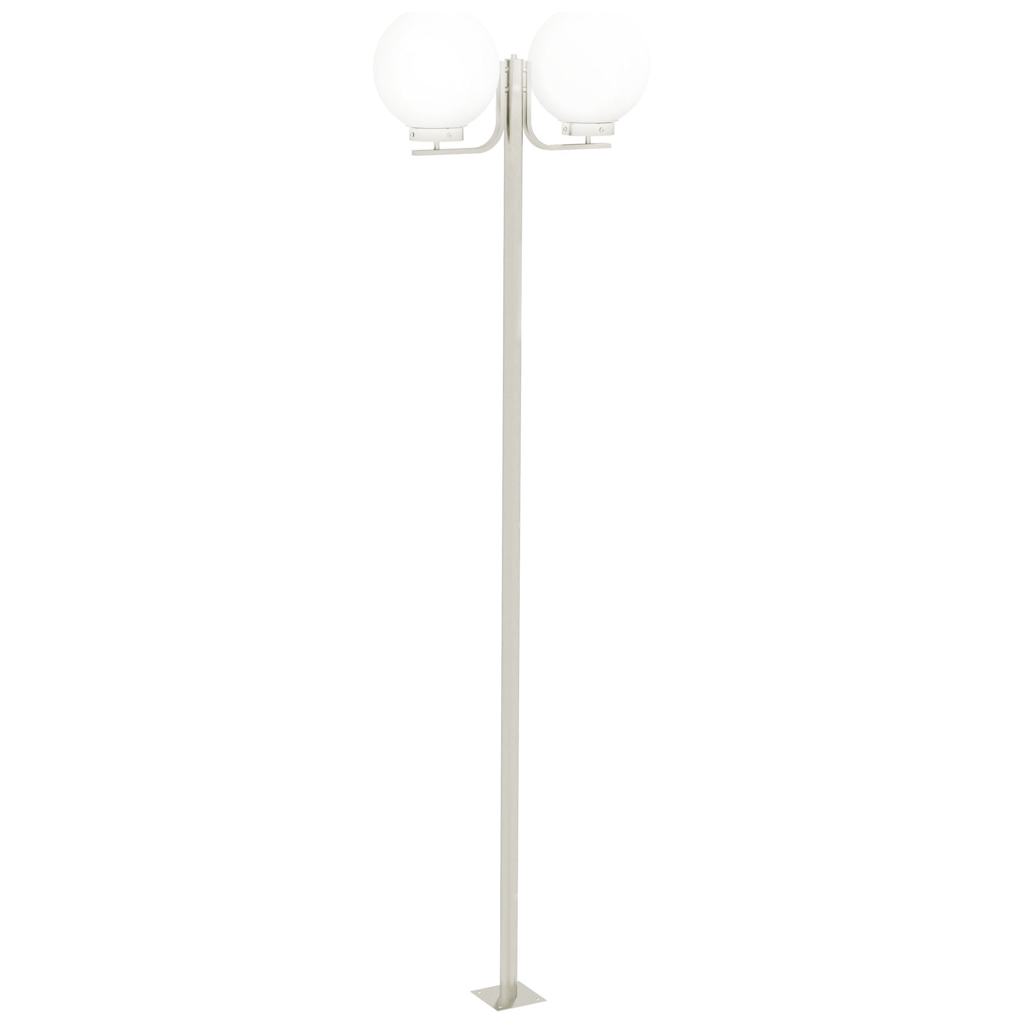 Lampadaire de jardin 2 têtes dim. 63L x 25l x 210H cm acier inox