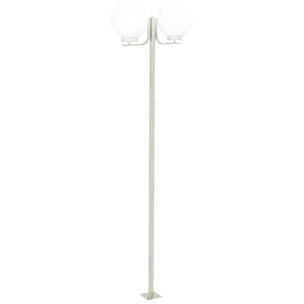 Lampadaire de jardin 2 têtes dim. 63L x 25l x 210H cm acier inox