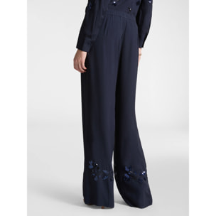 Elena Mirò - Pantaloni ricamati - Blu