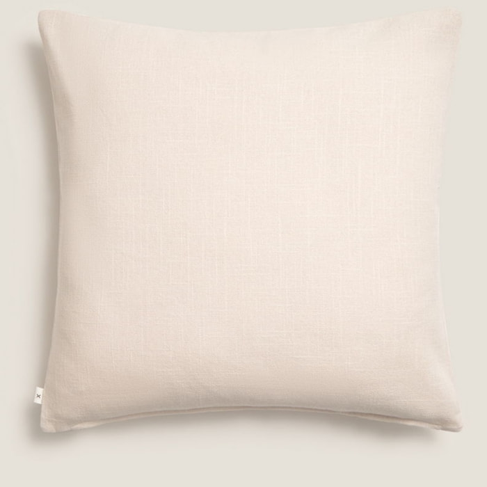 Funda de cojín algodón hojas bordadas Drejasa color gris piedra 100% Algodón