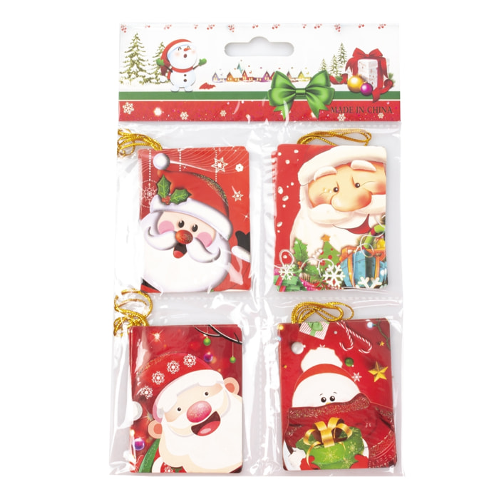 DAM  Confezione da 8 mini biglietti appesi. Design casuale. 4 pacchetti casuali. 14,5x1x22,5 cm. colore rosso