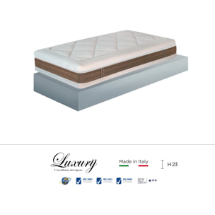 "Panarea" H23 cm 90x190 guanciale Memory OMAGGIO sfoderabile Memory Foam a tre strati